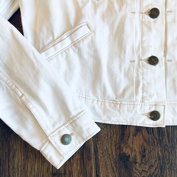 Old Navy Trucker Jacket Small white cotton - Picture 3 of 7